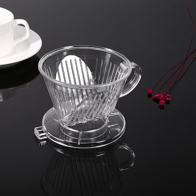 Transparent Cone Shaped Reusable Coffee Filter, Portable Drip Coffee Maker Cup - Image 2
