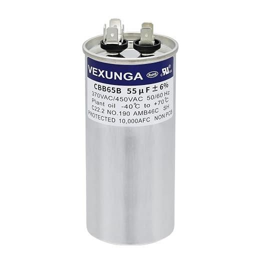 VEXUNGA 55uF 55 MFD 370VAC 440VAC 450VAC 50/60Hz CBB65 CBB65B Run Start by VEXUNGA