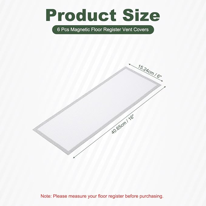 YOKIVE 6 Pcs Magnetic Floor Vent Covers, Floor Register Cover PVC Mesh Air Vent - Image 2
