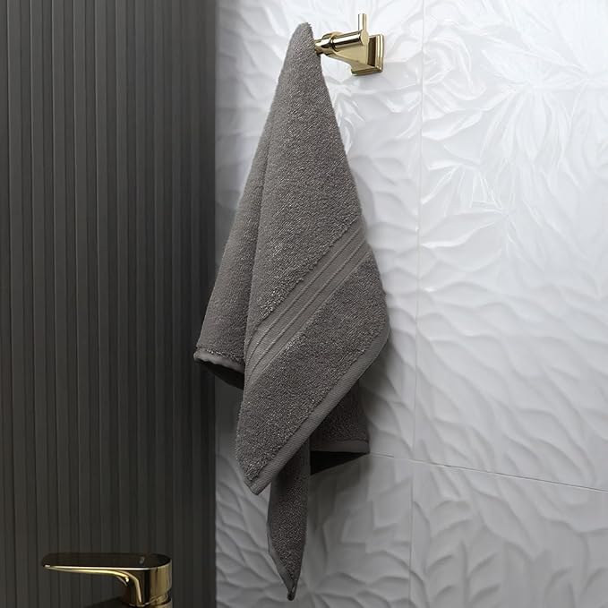 Hand Towels Set of 4 - Soft & Thick, Large (16"x 28") 100% Cotton, Luxury, Extra Soft - Versatile, Perfect as Bath and Kitchen Towel, Drying Towels, Wash and Gym Cloths - Gray