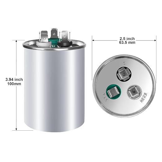 FOCSPROD 55+5 uF 55/5 MFD ±6% 370V/440V CBB65B AC Capacitor, Dual Run Round - Image 2