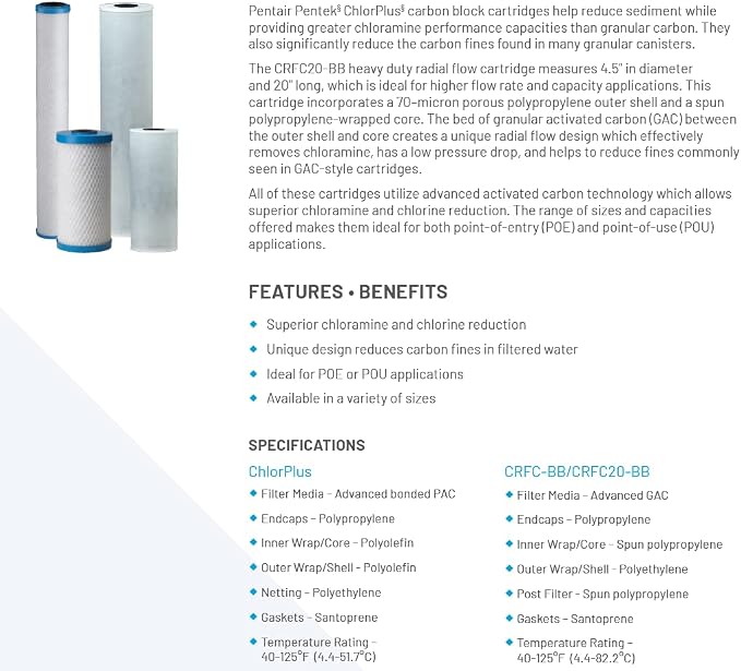 Pentek - 255416-43 ChlorPlus-10 Chloramine Filter, 1 Micron - Image 4