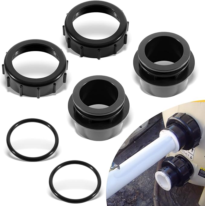 sixcow 2 Pack 270100 Black Pool Valve Adaptor Replacement Kit - Image 8