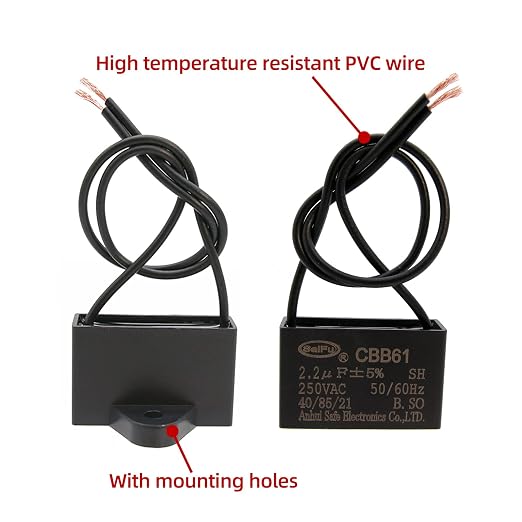 CBB61 Capacitor 2.2uf 250V AC Ceiling Fan 2 Wire 50/60Hz - Image 3