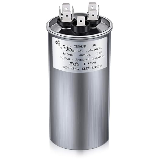 70/5 MFD uF 370/440V CBB65 Dual Run Round Capacitor by Fiada