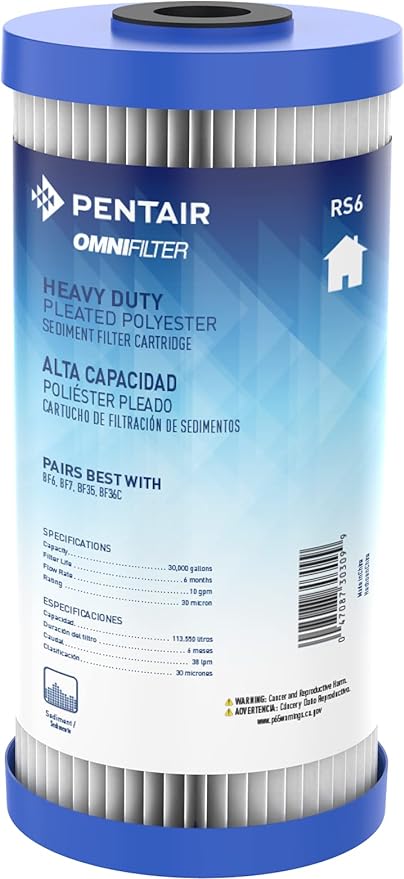 Pentair OMNIFilter RS6 Sediment Water Filter, Whole House Heavy Duty Big Blue by PentairOmniFilter