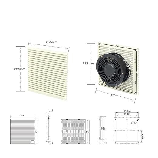 9805.230 Electrical Fan Filter & Panel 230V 223 * 223mm Industrial Cabinet - Image 2