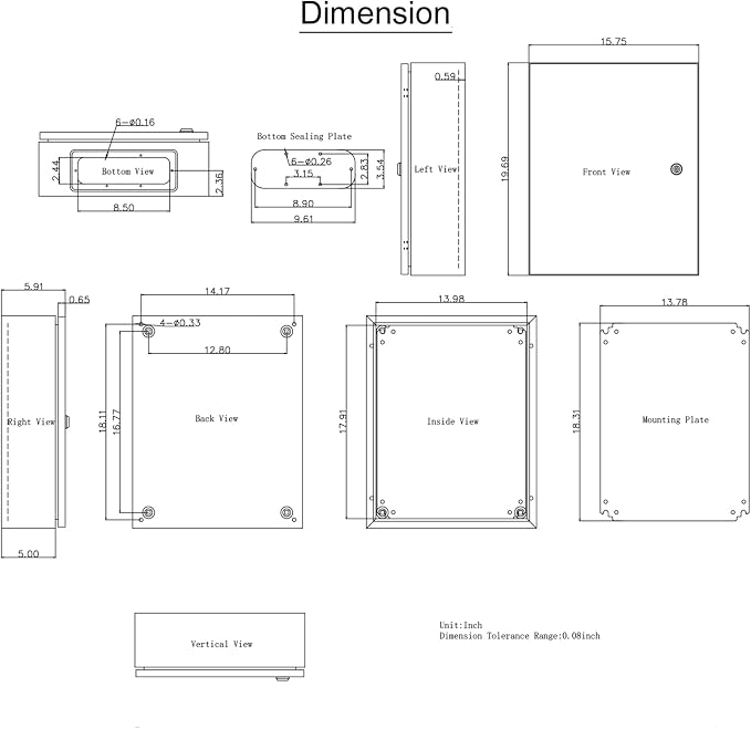 VEVOR NEMA Steel Enclosure, IP66 Waterproof & Dustproof, Outdoor/Indoor - Image 10
