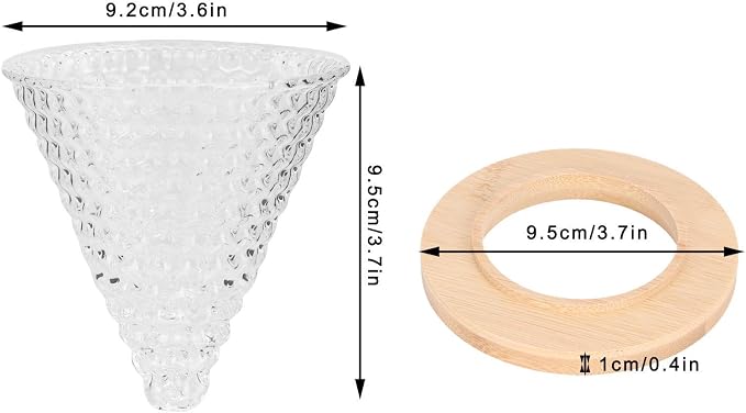 AUNMAS Glass Coffee Dripper Pour Over, Reusable Paperless Filter Funnel - Image 2