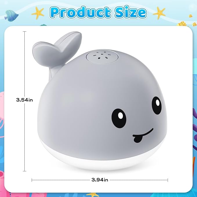 Baby Bath Toys for Kids Ages 1-3 & Babies 6-12 Months, Light Up Whale Sprinkler Water Toys for Infant Toddlers 1 2 3 Year Old Boys Girls Christmas Stocking Stuffers Birthday Gifts Newborn Essentials