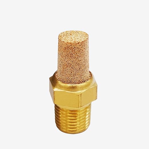 mxuteuk 10pcs Brass Pneumatic Muffler Filter Noise Silencer, Hex Sintered - Image 2