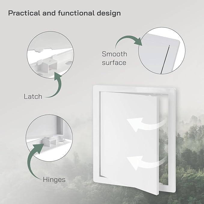 Vent Systems White ABS Plastic Access Panel 10 x 13 Inch (Opening) - Access Door for Drywall, Wall, Ceiling - Electrical, Plumbing Service Wall Hole Cover - Inspection Door - 11 x 13.7 Inch (Outer)