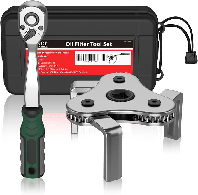 Moker Universal Oil Filter Wrench Adjustable, 3 Jaw Oil Filter Remover Tools by Moker