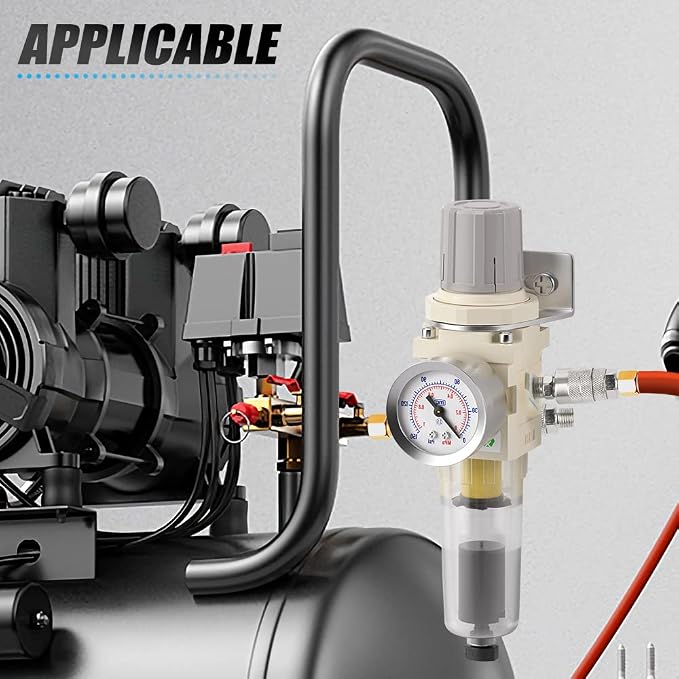 MEANLIN Air Compressor Moisture Filter, Automatic Drain Air Line Filter - Image 7
