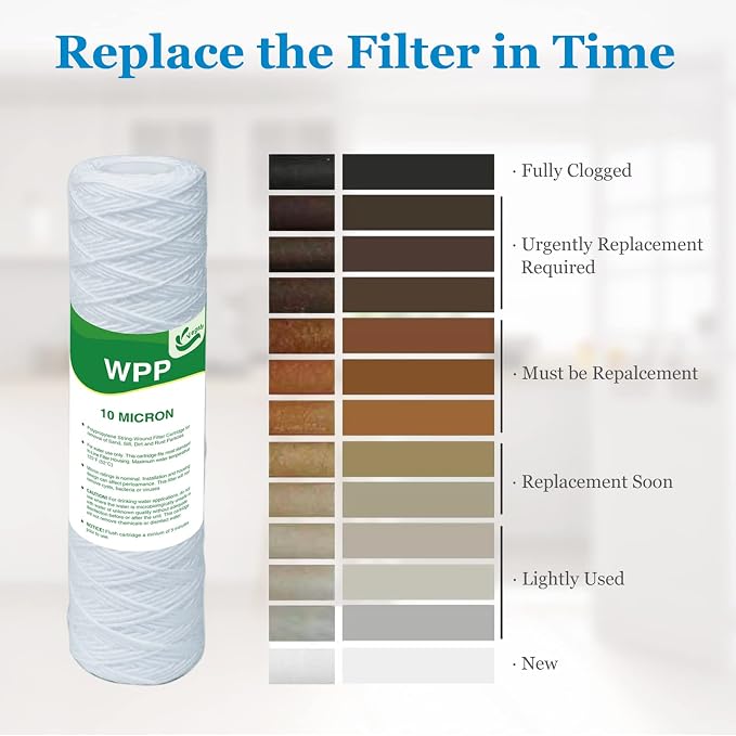 10 Micron String Wound Whole House Water Filter 10" x 2.5", 10-inch Universal - Image 6