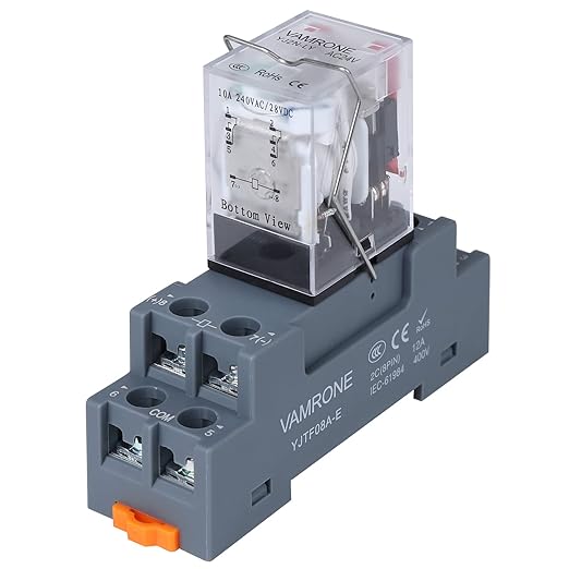 Electromagnetic Power Relay, 8-Pin 10A 24 AC Relay Coil by VAMRONE