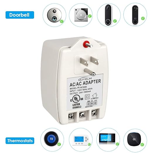 24VAC 40VA Plug in Transformer, Doorbell Transformer Compatible - Image 2