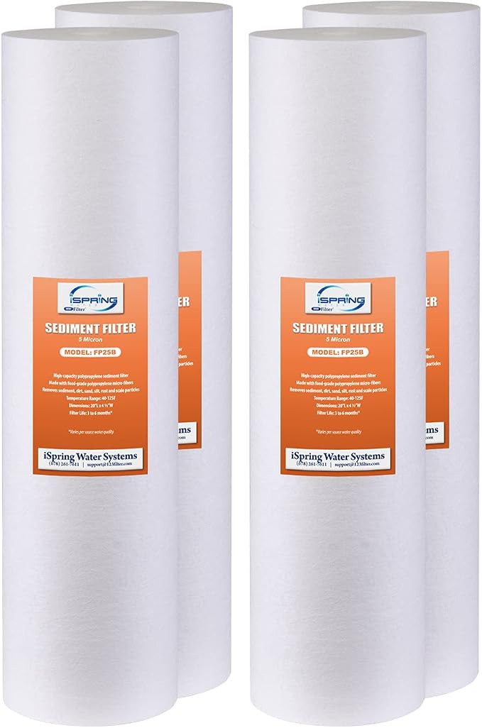 iSpring FP25BX4 High Capacity 20” x 4.5” Water Replacement Cartridge Fine by iSpring