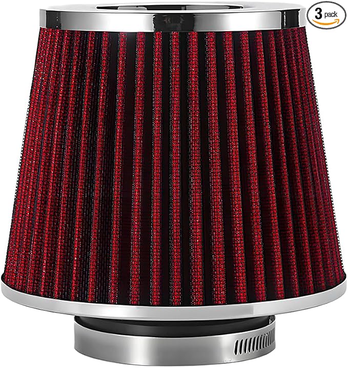 Clamp-On Car Air Intake Filter, 3 In/3.5 In/4 In Three Different Size High-Flow by Unknown