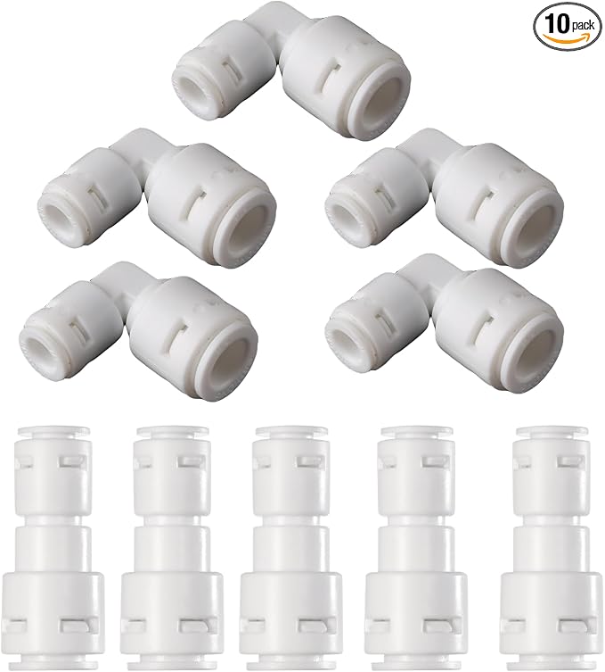 10-Pack 3/8" to 1/4" Push to Connect Fitting Kit by Unknown