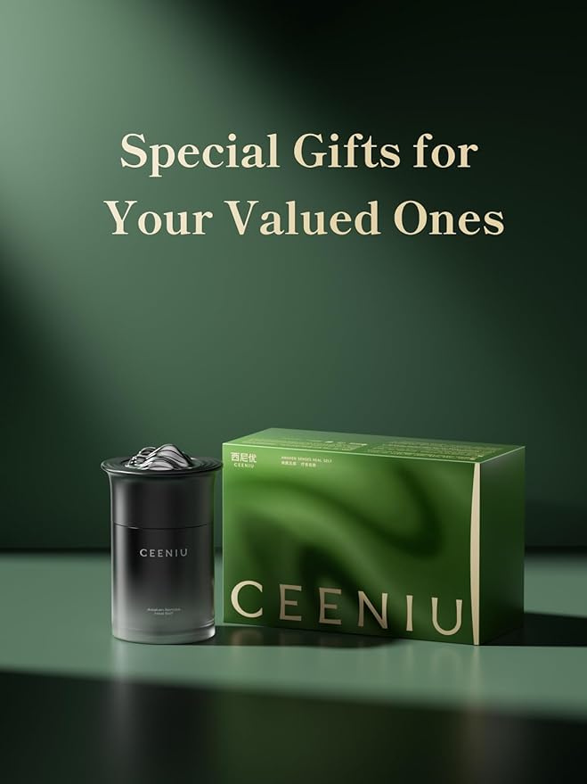 Ceeniu Luxurious Car Air Freshener CF23, Odor Release Gel, 45 oz Large Capacity, Adjustable scent intensity with gear control, Natural Plant Extract, Whispering Pines Scent, Last 4 months