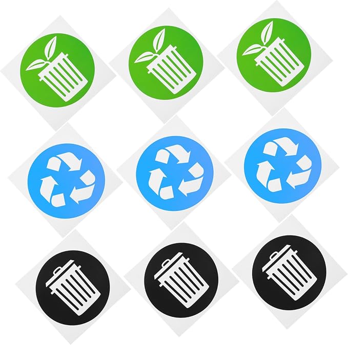 Artibetter 12PCS Self-Adhesive Trash Recycling Stickers by ARTIBETTER