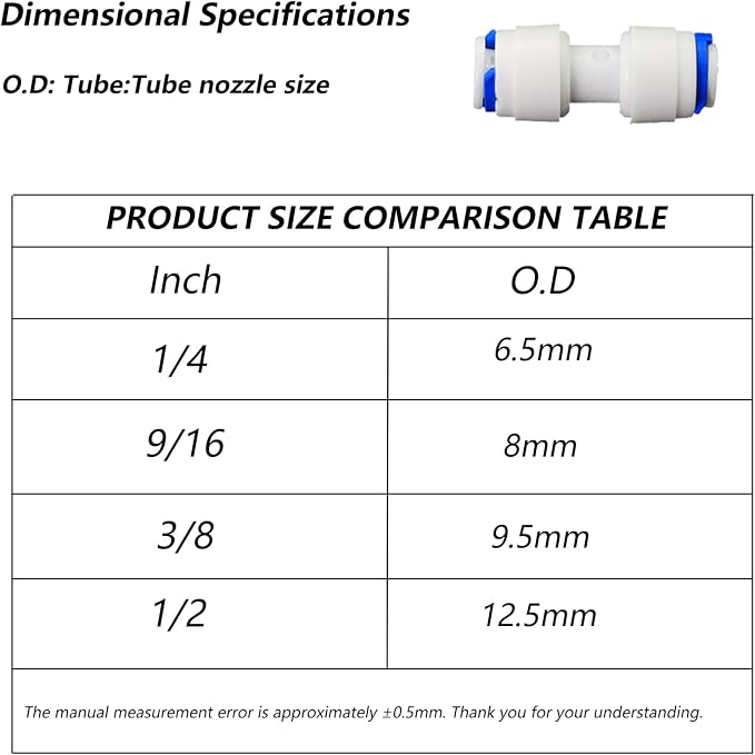 Water purifier adapter, 1/4 "FPT x 1/4" pipe quick connector, outer diameter - Image 3