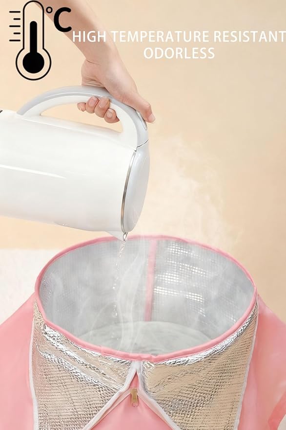 Collapsible Foot Soaking Tub, 2026 Upgraded 5-Layer Insulated Portable Foot Bath Basin, Heat-Resistant Foldable Foot Spa Bucket with Storage Bag for Home, Travel, Camping, Outdoor Use (Pink)