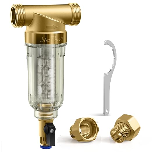 SimPure DC5S 40 Micron Spin Down Sediment Filter, Reusable Whole House Sediment by SimPure_Water
