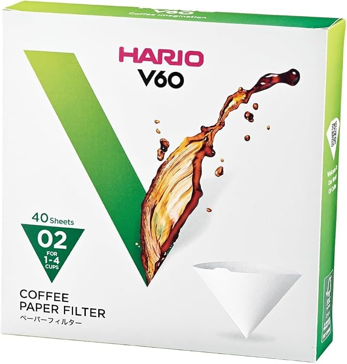 Hario V60 Paper Coffee Filter, Size 02, 40ct Box by Hario
