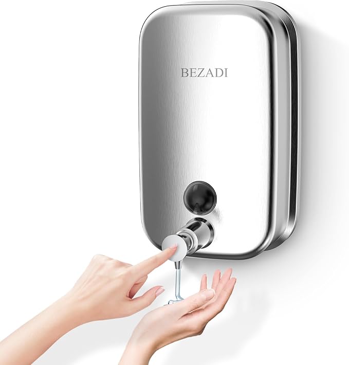 Commercial Soap Dispenser Stainless Steel Wall Mount for Bathroom and Kitchen with Premium Anti-Leak Pump and Corrosion-Proof Lining, 800ML 8182