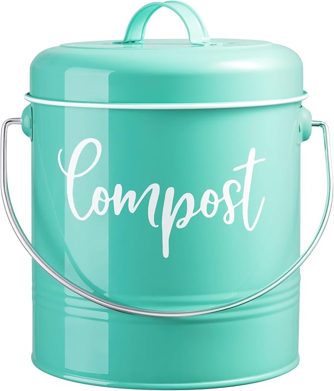 Teal Compost Bin by DAYYET