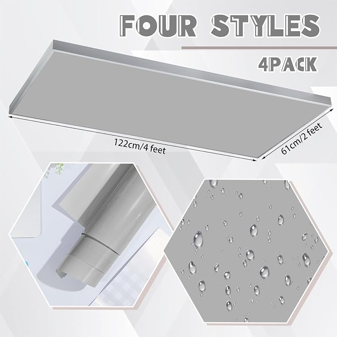 Amylove 4 Pcs Fluorescent Light Covers Classroom Ceiling Panels Light Filters - Image 2