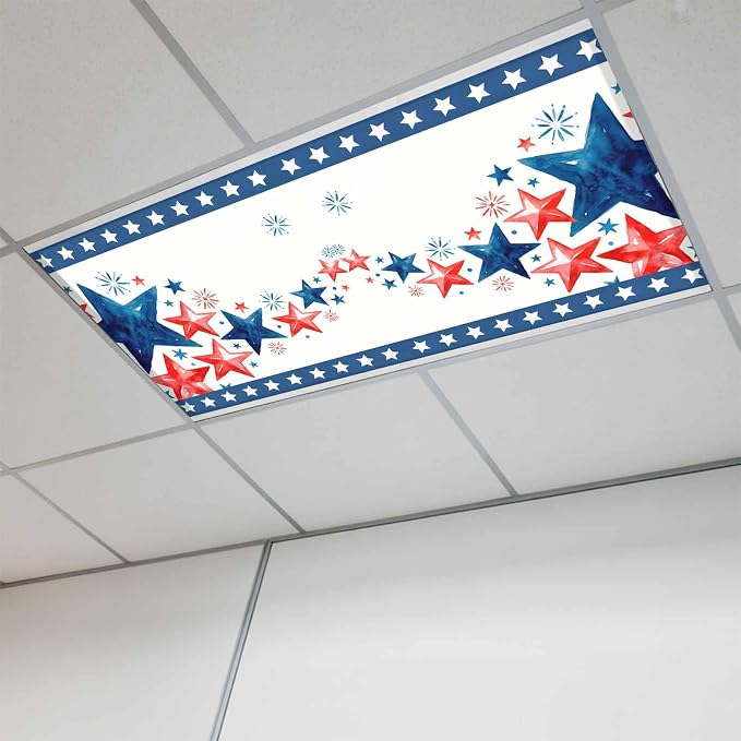 Independence Day Fluorescent Light Covers 1 Pack Five-Pointed Star Frame by Unknown
