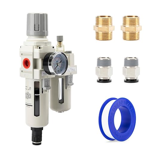 3/8" NPT Air Compressor Water Separator Regulator Filter Combo Compressed Air by EBEIZZI