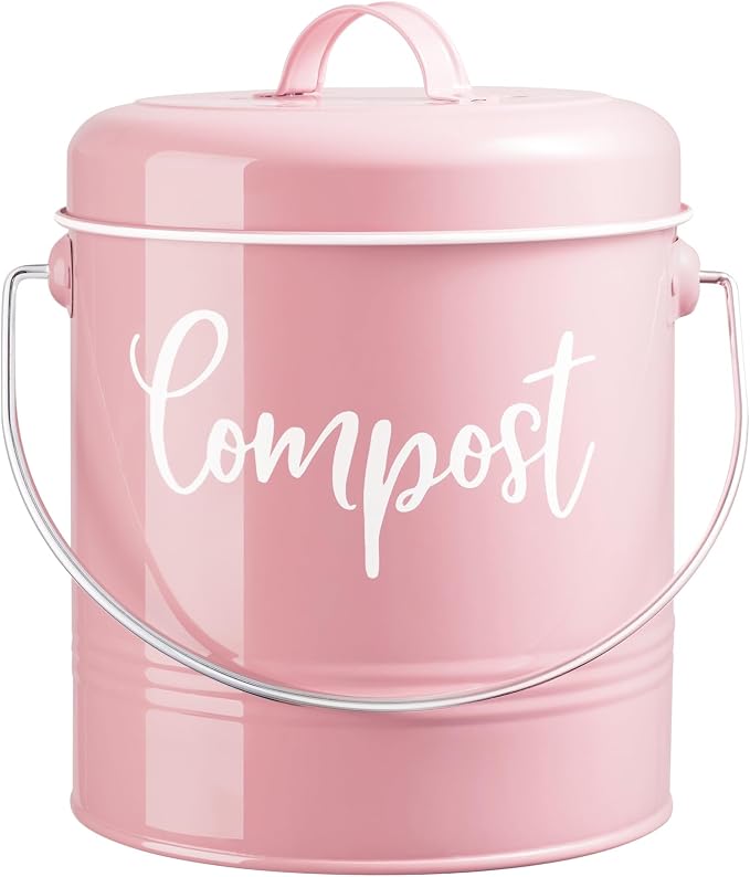 Compost Bin Kitchen, 1.3 Gallon Farmhouse Kitchen Compost Bin Countertop by DAYYET