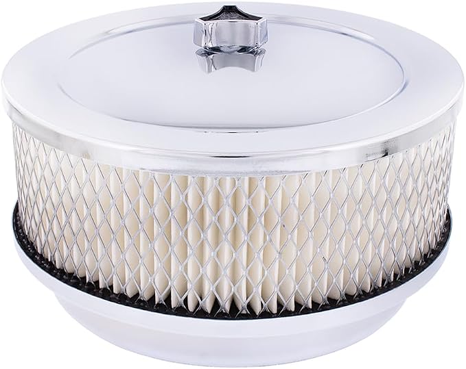 United Pacific S1106 Chrome 6 ⅜ inch Air Cleaner Assembly, Low Profile by UnitedPacific