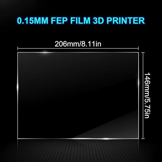 6PCS FEP Film 206x146x0.15mm for ANYCUBIC Photon, Photon S, Mono 4K, ELEGOO - Image 2