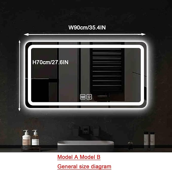 Bathroom Mirror with LED Lights，LED Bathroom Mirror，Illuminated Led Bathroom - Image 2