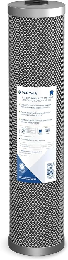 Pentair Pentek FloPlus-20BB Big Blue Carbon Water Filter, Whole House Modified by PENTAIRPENTEK