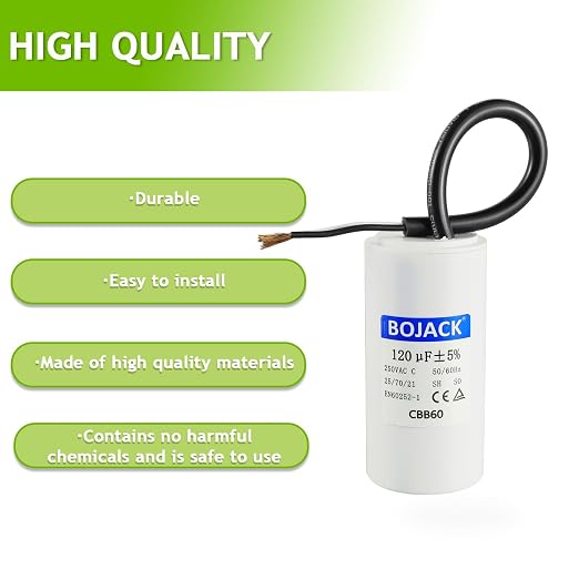 BOJACK Run Capacitor 120 uF 250V AC 120 MFD CBB60 2 Wire 50/60Hz Cylinder Motor - Image 7