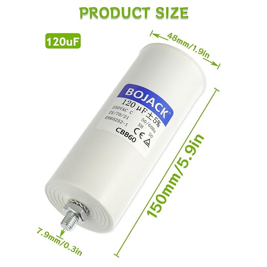 BOJACK CBB60 120 uF mfd ±5% 250v Volt 50/60Hz AC Capacitor Round Run Start - Image 2