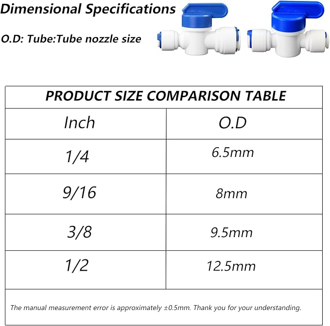 Water purifier globe valve, 1/4 "FPT x 1/4" pipe quick connector, 1/4 inch - Image 3
