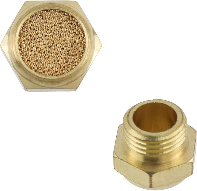 Wealrit 10 PCS Pneumatic Exhaust Mufflers, 1/8" Male Thread Hex Copper Air - Image 3