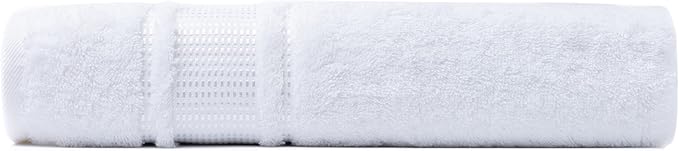 Melissa Linen, Bath Sheet, 100% Turkish Cotton Towel for Bathroom, Absorbent, Quick Dry, Durable and Soft Shower Towel, 35 in x 60 in Large, Spa and Hotel Quality, Bright White