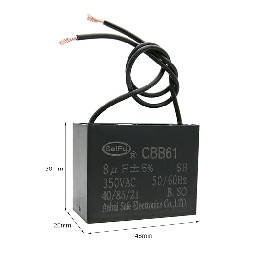 CBB61 Capacitor 8uf 350V AC Ceiling Fan 2 Wire 50/60Hz - Image 2