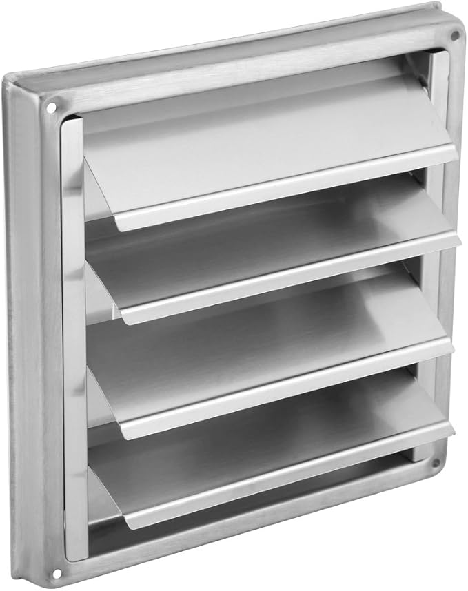 Extractor Fan Outlet, 100mm Stainless Steel Wall Air Vent Outdoor Filter Square - Image 2