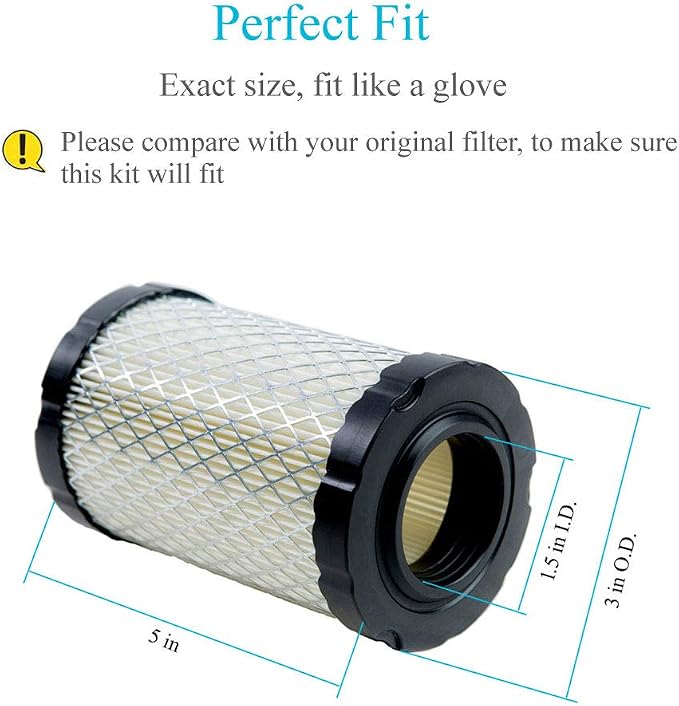 HOODELL 2 Pack 796031 Air Filter + Pre Cleaner Compatible - Image 3