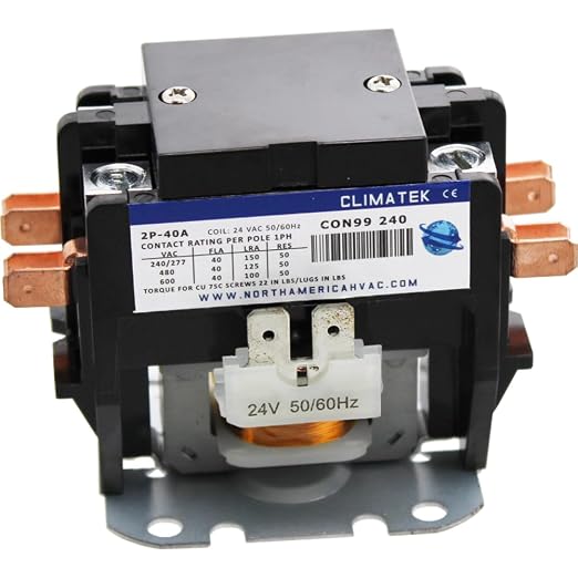 2 Pole AC Contactor, Generic Heavy Duty 40Amp 24V Coil Air Conditioner by Unknown