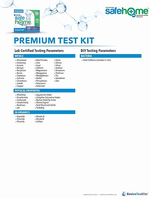 Safe Home® 50-in-1 Premium Drinking Water Test Kit – Test at our EPA Certified - Image 5
